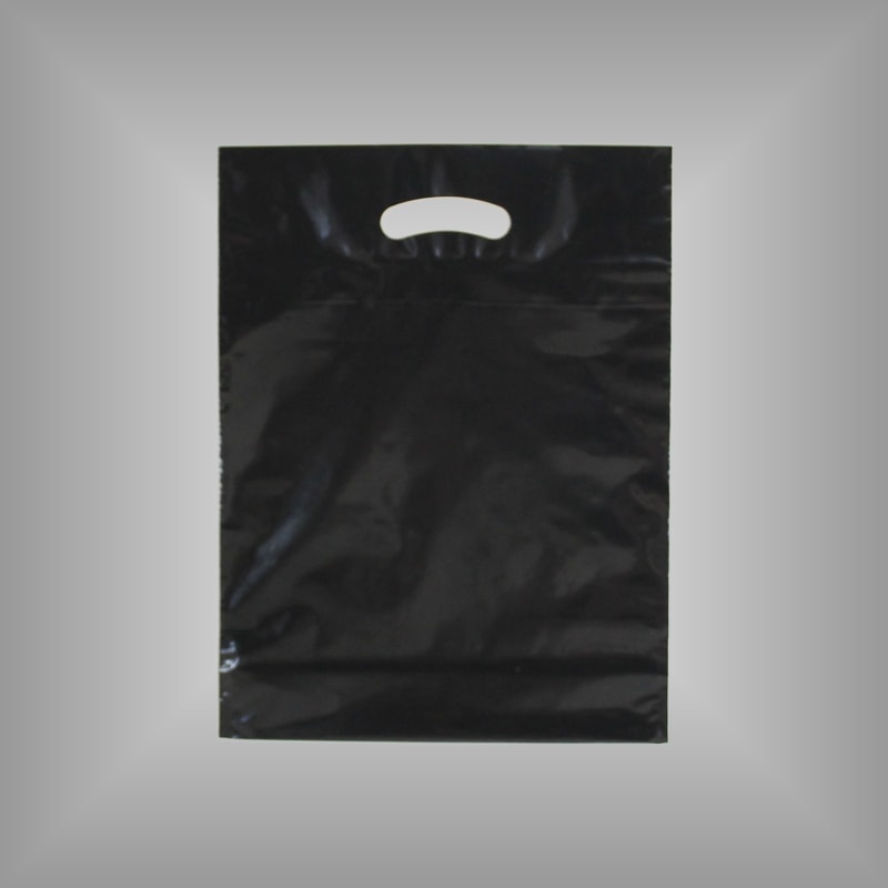 50 Plastiktüten schwarz mit Griffloch