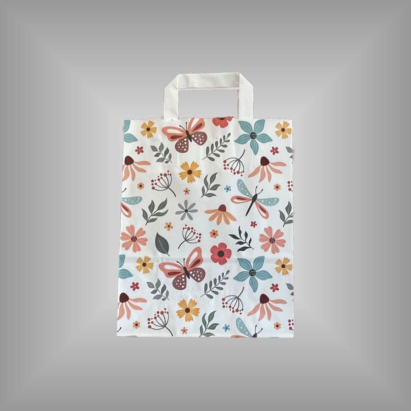 25 Papiertragetaschen mit Motiv "Blütenmeer"