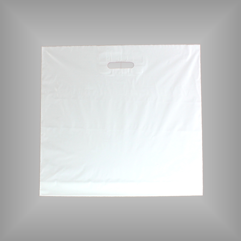25 Plastiktüten weiß 60 x 50 + 4 cm Bodenfalte mit Griffloch